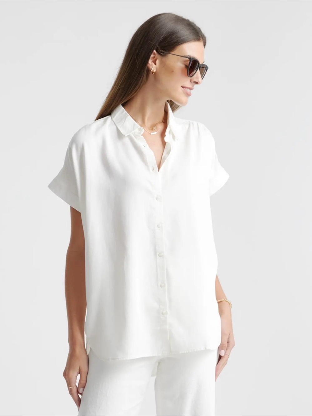 Quince White Vintage Wash Tencel Camp Shirt